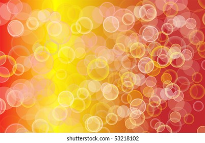 Vector abstract background circles, bubbles orange and yellow.