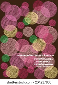 vector abstract background with the circles drawn colored text