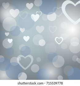 vector abstract background with circles and hearts