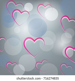 vector abstract background with circles and hearts
