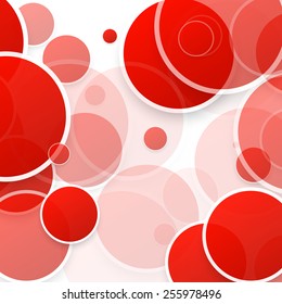 Vector abstract background. Circles and red bubble