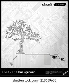 Vector Abstract Background Circuit Board Tree eps 10