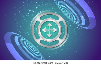 Vector abstract background with circular objects and arrows