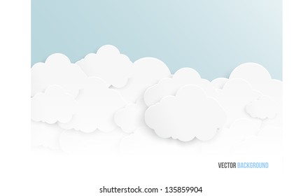 Vector abstract background cloud. Paper