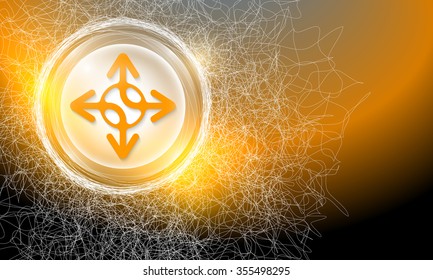 Vector abstract background with cobweb and arrows