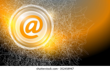 Vector abstract background with cobweb and email icon