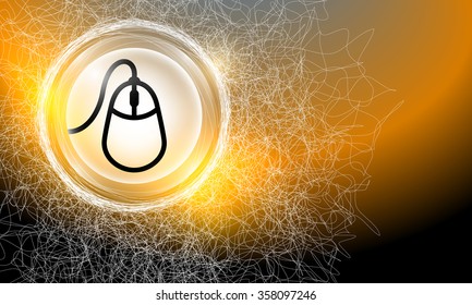 Vector abstract background with cobweb and mouse symbol