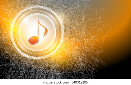 Vector Abstract Background With Cobweb And Music Icon