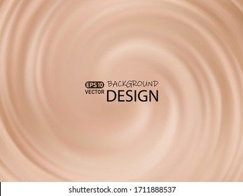 Vector abstract background color of cappuccino. Swirls of cream, powdery color.