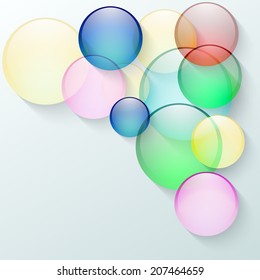Vector abstract background with color glass circles