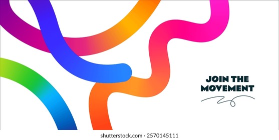 Vector Abstract Background with Color Gradient Lines. 3D Wavy Ribbons. Rainbow Graphic Shapes. Spiral Curve Fun Confetti