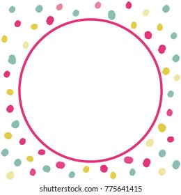 Vector abstract background with color polka dots. Abstract background with polka dots. Design layout for business presentations, flyer, posters and invitations. Color background blue, yellow and pink.