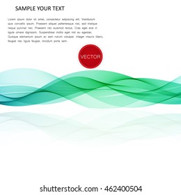 Vector abstract background, color transparent waved lines for brochure, website, flyer design. Color smoke wave on mirror. 