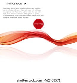 Vector abstract background, color transparent waved lines for brochure, website, flyer design. Color smoke wave on mirror.