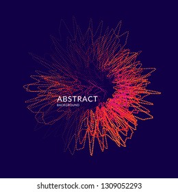 Vector abstract background with a colored dotted dynamic waves, line and particles. Illustration suitable for design