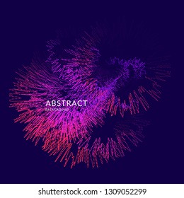 Vector abstract background with a colored dotted dynamic waves, line and particles. Illustration suitable for design