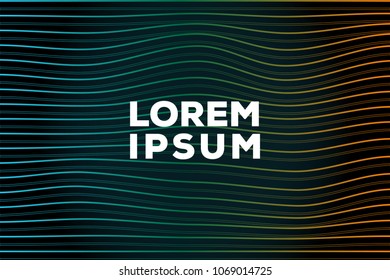 Vector abstract background with colored dynamic waves. Future geometric template with thin lines transition.