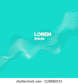 Vector abstract background with a colored dynamic waves, line and particles. Vector Illustration