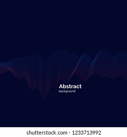 Vector abstract background with a colored dynamic lines, and particles. Illustration suitable for design