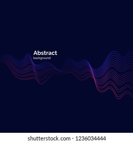 Vector abstract background with a colored dynamic lines, and particles. Illustration suitable for design