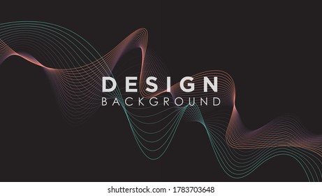 Vector abstract background with a colored dynamic waves, line and particles. Illustration suitable for design