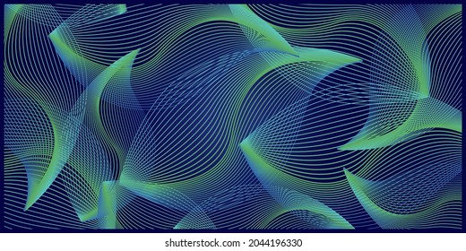 Vector abstract background with a colored dynamic waves, line and particles. Vector Illustration design