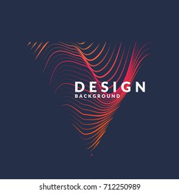 Vector abstract background with a colored dynamic waves, line and particles. Illustration suitable for design