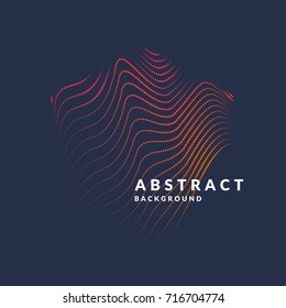 Vector abstract background with a colored dynamic waves, line and particles. Illustration suitable for design