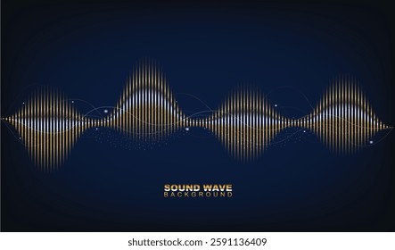 Vector abstract background with a colored Sound waves, Vector Illustration.
