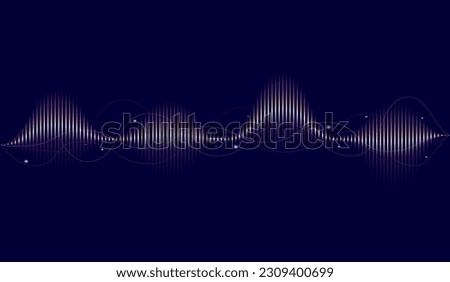 Vector abstract background with a colored  Sound waves, Vector Illustration.
