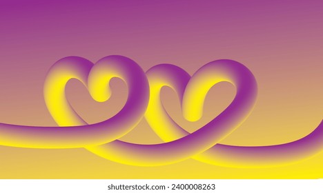 Vector abstract background with colored tube on yellow and purple bckgr for your design book,poster,postcard,label,sticker,t-shirt,web,print,etc.Beautiful gradient