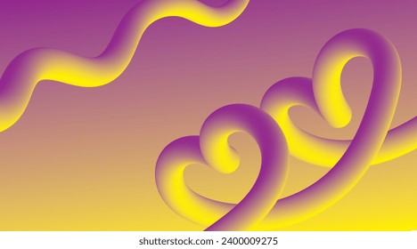 Fondo abstracto vectorial con tubo coloreado sobre amarillo y púrpura para tu libro de diseño, afiche, postal, etiqueta, pegatina, camiseta, web, impresión, etc.Bonito gradiente