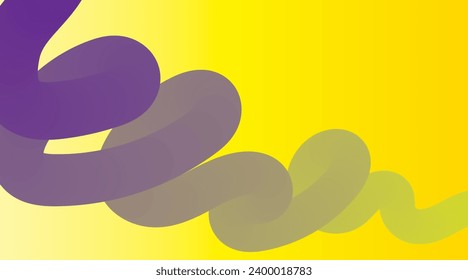Fondo abstracto vectorial con tubo coloreado sobre amarillo y púrpura para tu libro de diseño, afiche, postal, etiqueta, pegatina, camiseta, web, impresión, etc.Bonito gradiente