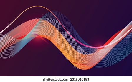 Vector abstract background with a colored  waves, Vector Illustration. 
