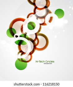 Fondo abstracto vectorial: círculos coloridos con texto de ejemplo