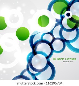 Vector abstract background: colorful circles with sample text