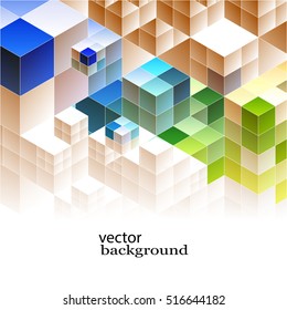Vector Abstract background Colorful cubes geometric Design template