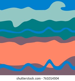 Vector abstract background with colorful curvy lines