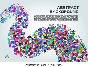 Vector abstract background with colorful dots in wave