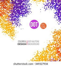 Vector abstract background. Colorful Dots like a Watercolor Imitation isolated on white. Banner design, card, poster, identity, web design