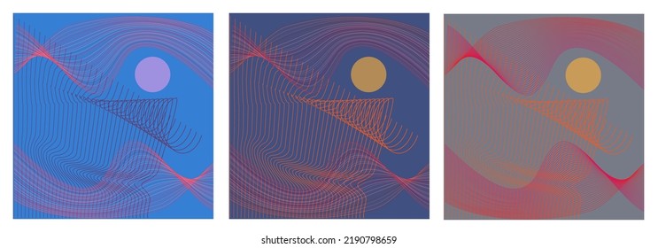 Vector abstract background with colorful dynamic waves, line and particles. Illustration suitable for design