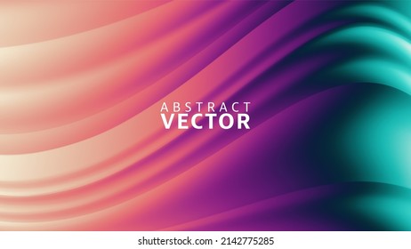 Vector Abstract Background. Colorful Futuristic Wavy Illustration.