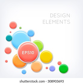 Vector abstract background with colorful glossy buttons