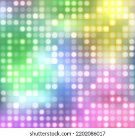 Fondo abstracto vectorial de puntos brillantes coloridos. Patrón de formas geométricas simples, fondo de pantalla