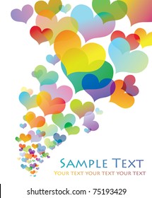 vector abstract background with colorful hearts