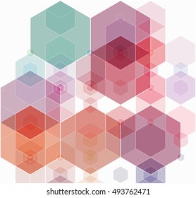 Vector abstract background of colorful hexagons