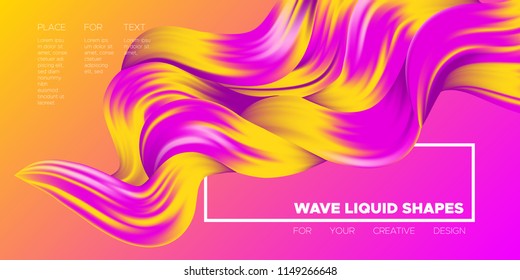 Vector Abstract Background. Colorful Wavy Fluid Shapes. Beautiful Interweaving. Digital Background with Flowing Liquid for Business, Banner, Cover. Vector Illustration EPS10 for Your Creative Design.