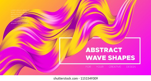Vector Abstract Background. Colorful Wavy Fluid Shapes. Beautiful Interweaving. Digital Background with Flowing Liquid for Business, Banner, Cover. Vector Illustration EPS10 for Your Creative Design.