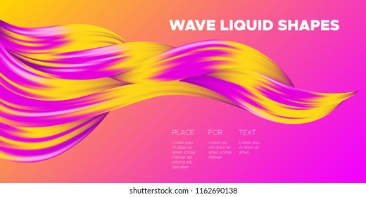 Vector Abstract Background. Colorful Wavy Fluid Shapes. Beautiful Interweaving. Digital Background with Flowing Liquid for Business, Banner, Cover. Vector Illustration EPS10 for Your Creative Design.
