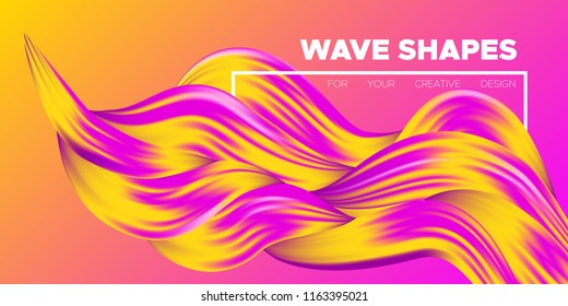 Vector Abstract Background. Colorful Wavy Fluid Shapes. Beautiful Interweaving. Digital Background with Flowing Liquid for Business, Banner, Cover. Vector Illustration EPS10 for Your Creative Design.